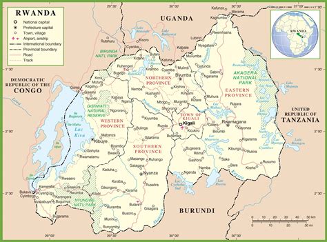 Le Rwanda Politique Map Carte Du Rwanda Politique Afrique De Lest Afrique