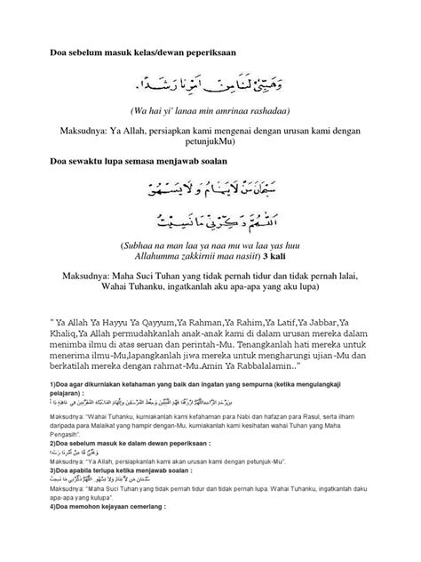 Doa Sebelum Masuk Kelas Pdf