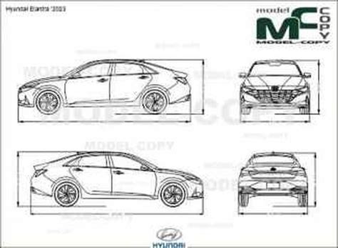 Hyundai Elantra ‘2023 2d Drawing Blueprints 66432 Model Copy