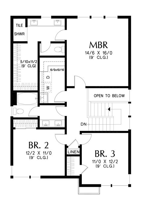 Contemporary Style House Plan 3 Beds 2 5 Baths 2076 Sq Ft Plan 48 1079