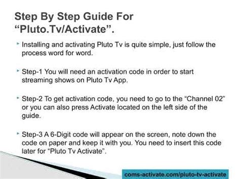 Then you have to go to. Pluto.tv/activate - Enter Pluto Tv Activate Code Easy Steps - YouTube
