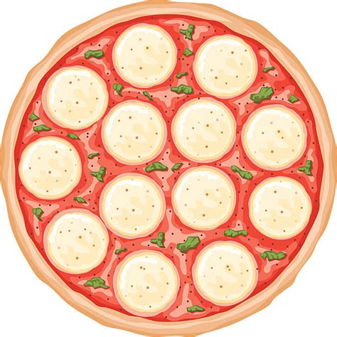 Pizza Margherita Top View Illustrations Royalty Free Vector Graphics