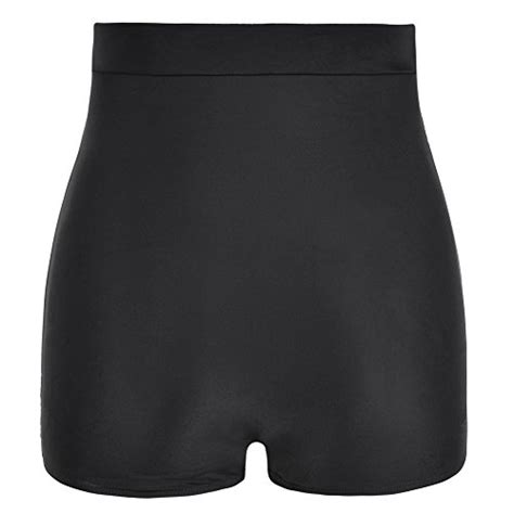 Hilor Womens Retro Ultra High Waisted Swim Shorts Boy Leg Bikini