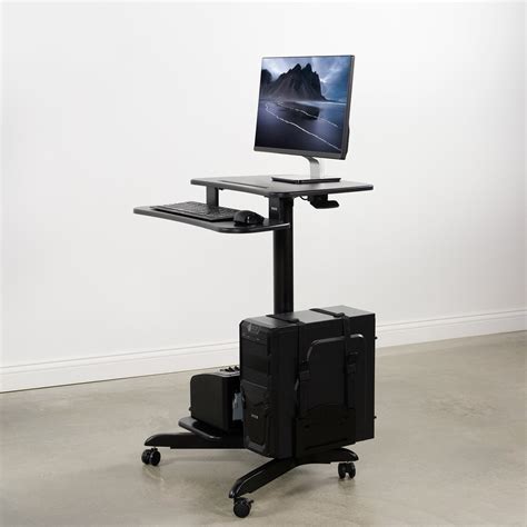 Cart Pc02hb Black 24 Mobile Computer Workstation Vivo Desk