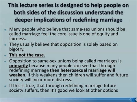 same sex marriage lecture 1 what is marriage and why does redefining…
