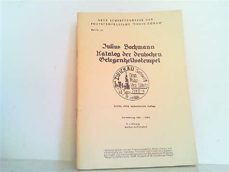 Katalog Der Deutschen Gelegenheitsstempel Fortsetzung 1952 1955 1 Lieferung Aachen