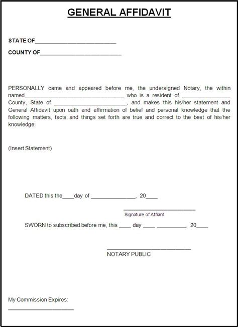 How To Write An Affidavit Letter Free Printable Documents