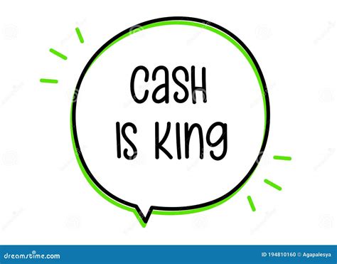 Cash Is King Inscription Handwritten Lettering Illustration Black