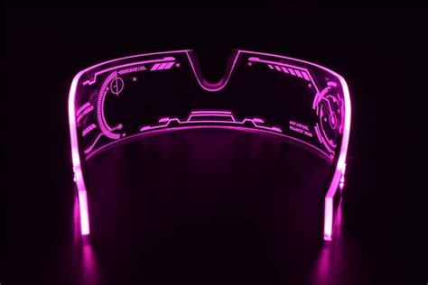 pink futuristic led visor glasses perfect for cosplay and etsy