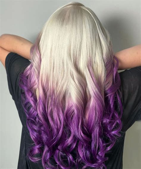 Mediumlong Purple Ombre Hair