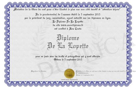 Diplome De La Lopette
