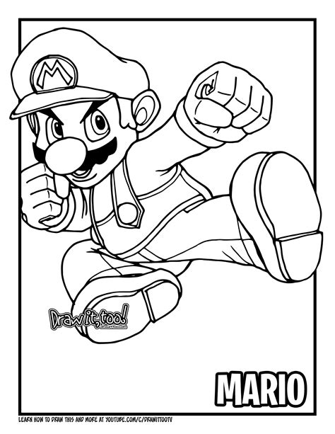 How To Draw Mario Bros Colouring Pages Mario Coloring Pages Cartoon