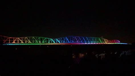The Rainbow Lights Go On At The Harahan Bridge In Memphis Youtube