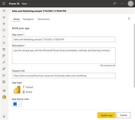 Download A Sample Template App From Appsource Power Bi Microsoft Docs