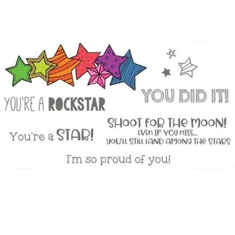 Youre A Rockstar You Did It Transparent Clear Silicone Stampfor Diy