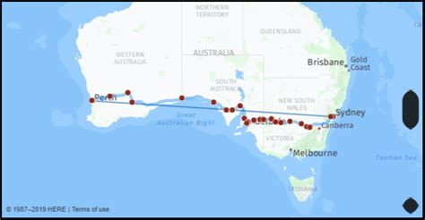 Sydney Perth Australia Map