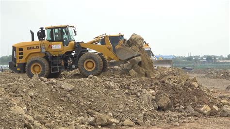 Great Swamp Landfill Strong Power Bulldozer And Wheel Loader Working
