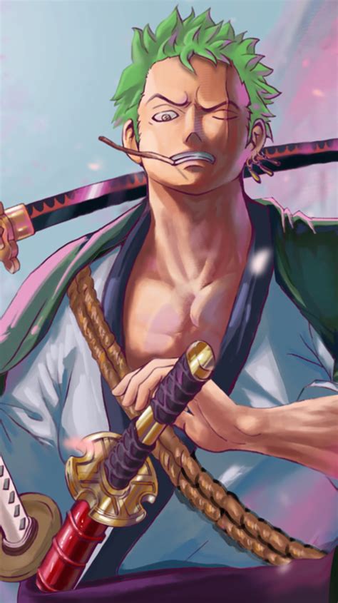 One Piece Zoro With Katanas For Mobile Devices Anime Live Wallpaper