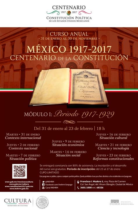 Curso Anual México 1917 2017 Centenario De La Constitución