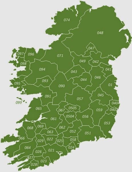 Map Of Irish Landline Area Codes More What Is Maps On The Web