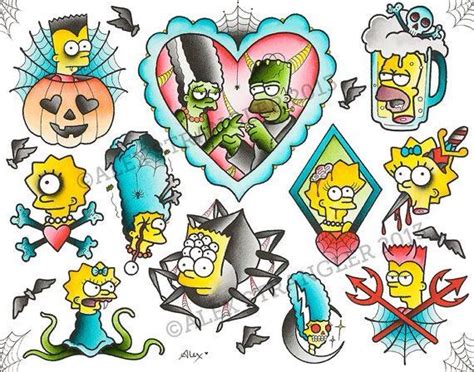 Simpsons Halloween Flash Simpsons Tattoo Halloween Tattoos Cartoon