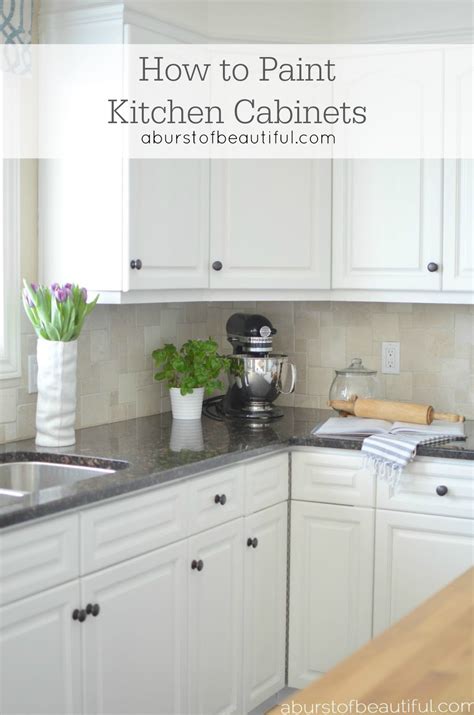 You can change the look of a metal cabinet by painting it. How to Paint Kitchen Cabinets - A Burst of Beautiful
