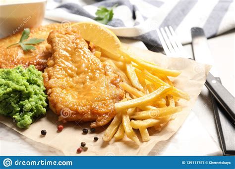 British Traditional Fish And Potato Chips Stock Image Image Of Fried