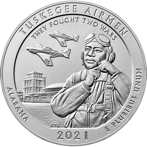 2021 Tuskegee Airmen National Historic Site 5 Ounce Silver Coin Sales