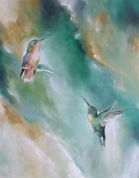 Colorful Abstract Hummingbird Painting Sierra Briggs Art