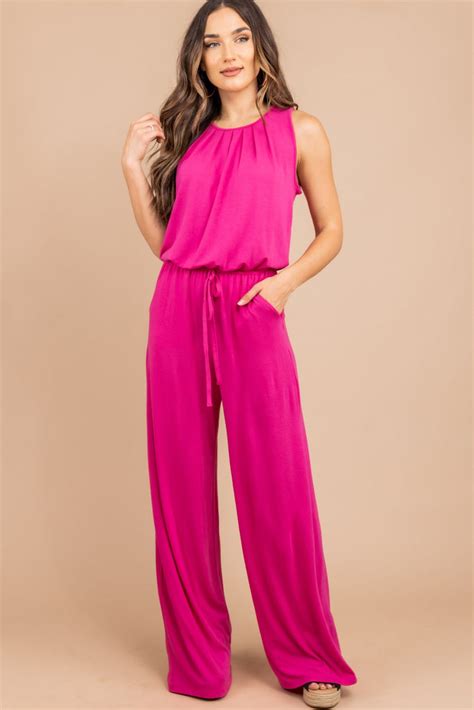 Classic Hot Pink Jumpsuit Trendy Womens Clothing Shop The Mint