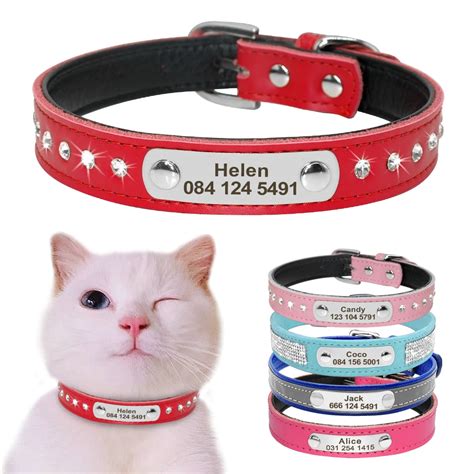Leather Cat Collar Personalized Cat Collar For Puppy Small Dogs Pet