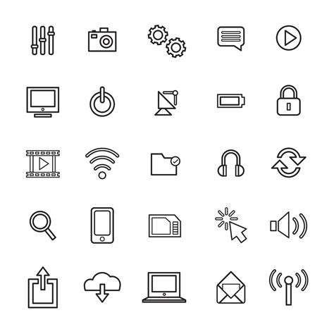 Illustration of technology icons set - Download Free Vectors, Clipart 