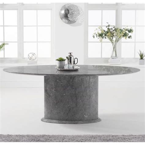 Caper Oval Marble Dining Table In Grey Furniture In Fashion