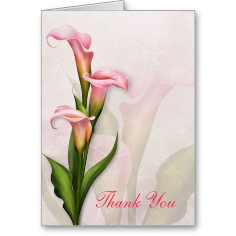 Calla Lily Pink Thank You Card Zazzle Com In 2021 Thank You Cards