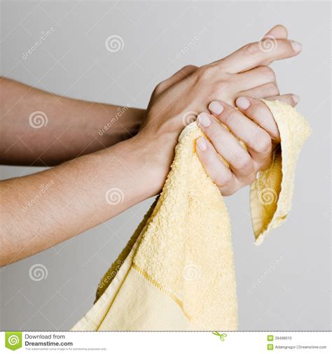 Drying Hands With A Towel Stock Photo Image Of Good 29498010