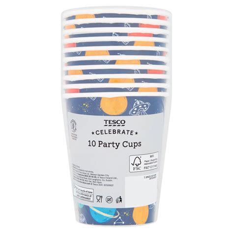 Tesco Space Party Cups 10 Pack Tesco Groceries