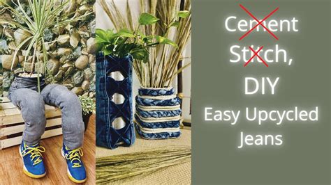 Diy Upcycled Home And Garden Decor Denim Planters Jeans Planters Old