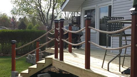 1 12 Rope With 4x4 Clear Cedar Stained Redwood The Deck Will Be