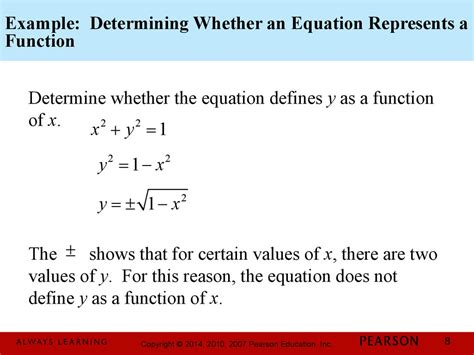 Determine Whether Or Not The Equation Represents Y As A Function Of X