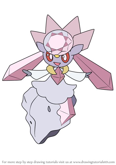 Learn How To Draw Diancie From Pokemon Pokemon Step By Step Drawing