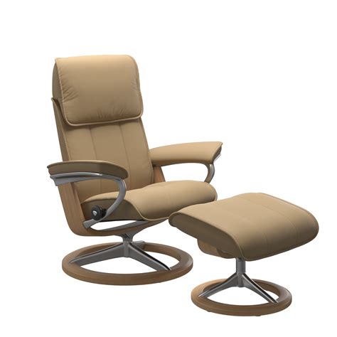 Stressless Admiral Medium Recliner Chair And Footstool In Paloma Sand