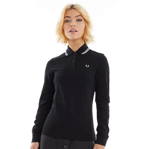 Buy Fred Perry Womens Twin Tipped Polo Black