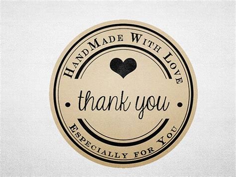 Thank You Stickers Printable Kraft Stickers Business Branding