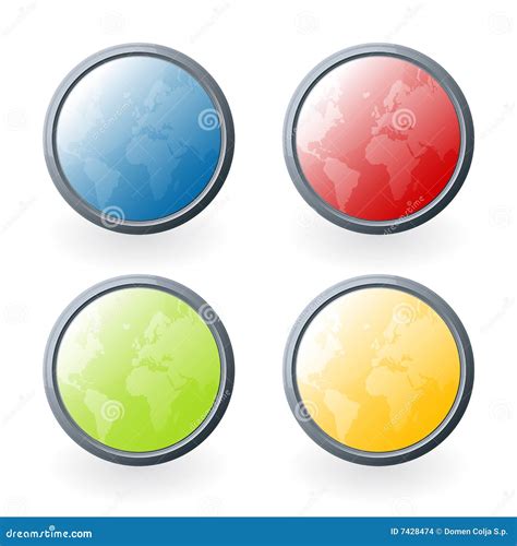 World Glossy Buttons Stock Vector Illustration Of Advertise 7428474