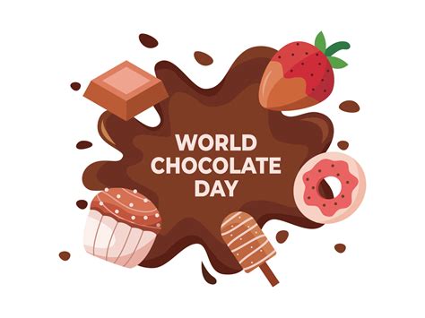 World Chocolate Day Background Vector With Chocolate Splash Can Use
