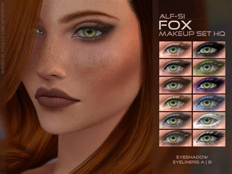 Sims 4 Ccs The Best Fox Eyes Makeup Set Hq By Alfsi