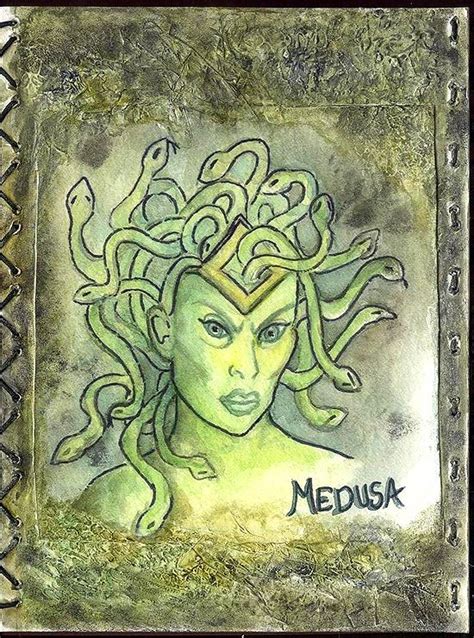 Medusa Painting From My Altered Journal A Concertina Styled Book