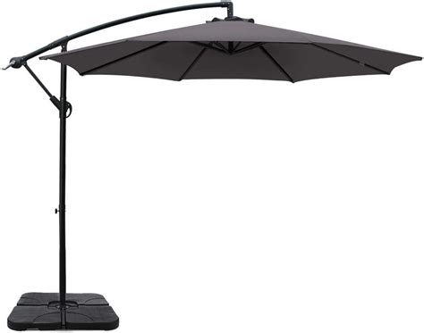 Instahut Outdoor Umbrella 3m Charcoal Cantilever Umbrellas Stand Sun Beach Garden Patio Gazebo