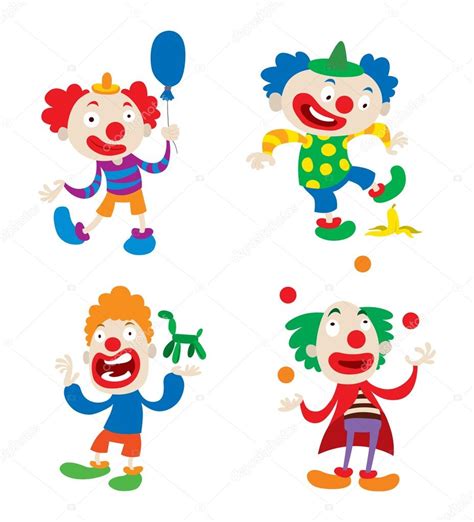 Clown Character Vector Cartoon Illustrations Stock Vector Image By