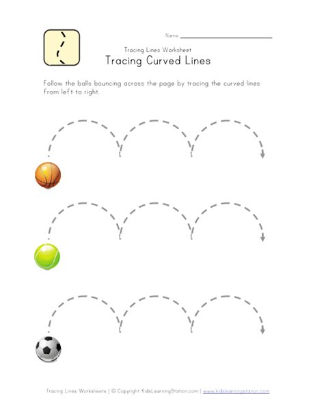 Tracing Curved Lines Worksheet Kids Learning Station